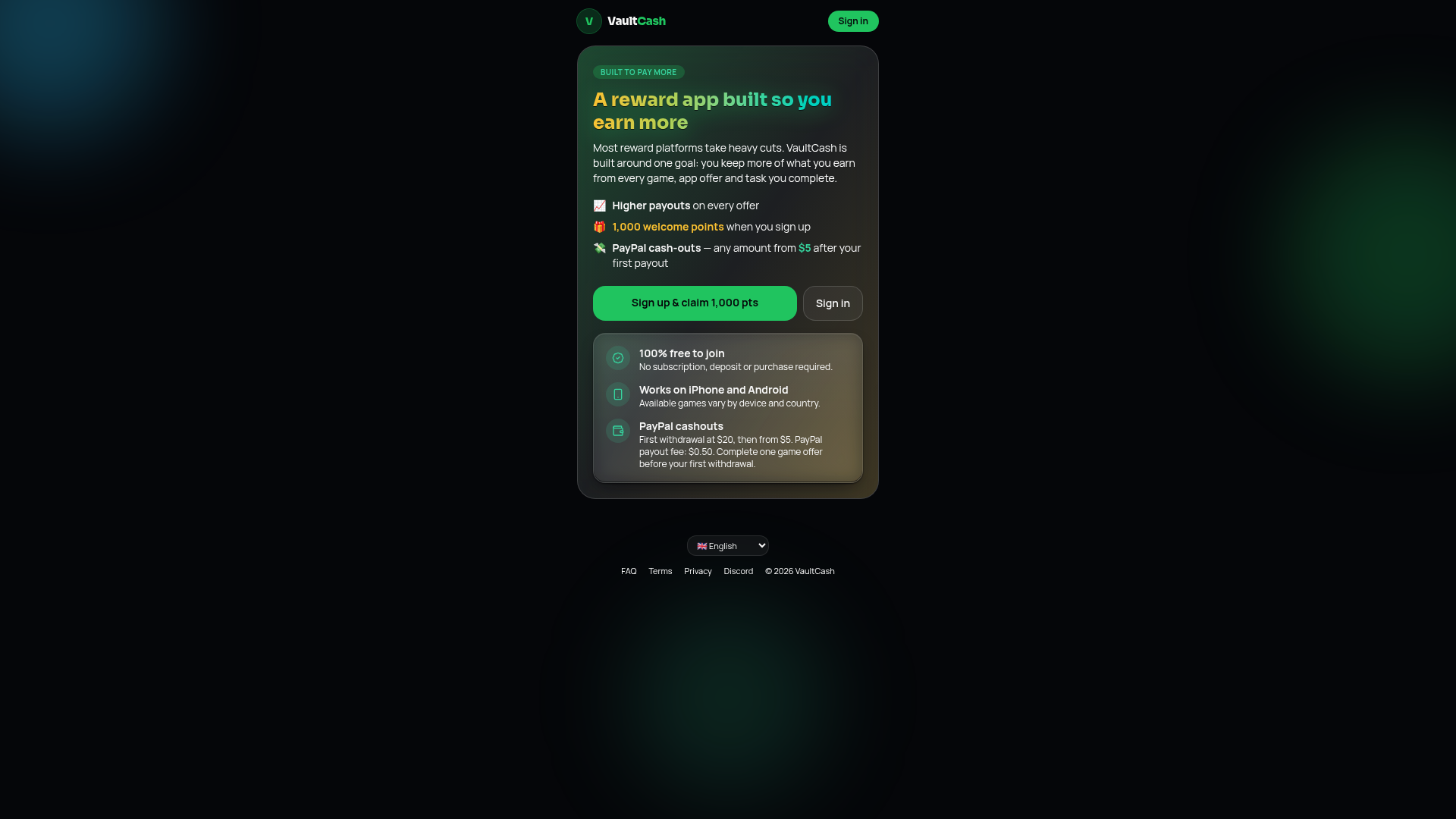 Get the VaultCash app product preview 1